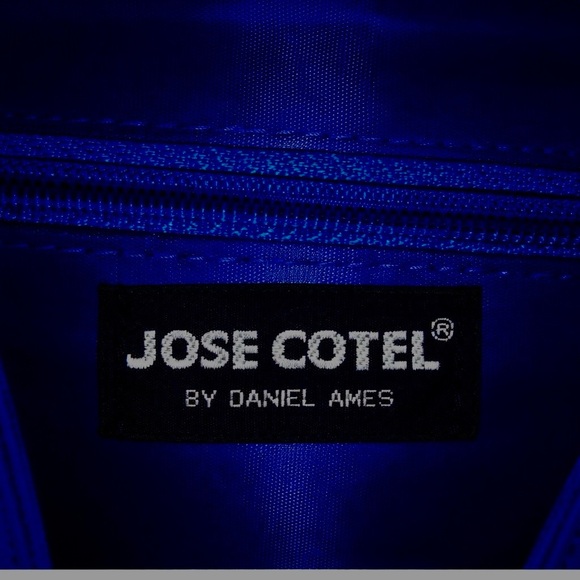 Jose Cotel by Daniel Adams Vibrant Blue Embroidered Tote Shoulder Bag - Picture 3 of 4